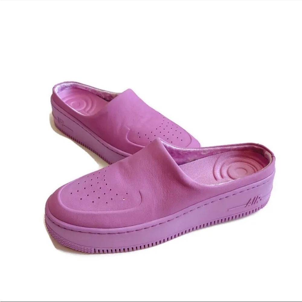 Nike Air Force 1 Lover XX Premium Leather Mules Womens Sz 7 AO1523-500 Fuchsia